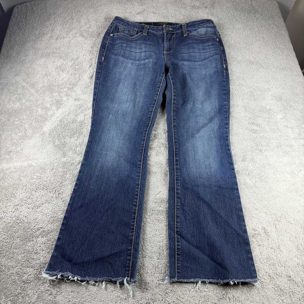 Nine West Bootcut Jeans Womens Size 10/ 30 Blue Denim Flare Mid Rise Raw Hem